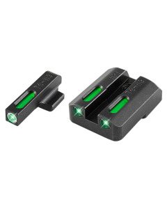 TruGlo TG-13HP1A TFX  3-Dot Set Tritium/Fiber Optic Green with White Outline Front, Green Rear with Nitride Fortress Finished Frame for HK P30