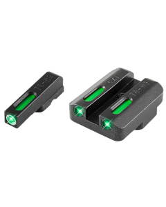 TruGlo TG-13CZ1A TFX  3-Dot Set Tritium/Fiber Optic Green with White Outline Front, Green Rear with Nitride Fortress Finished Frame for CZ 75