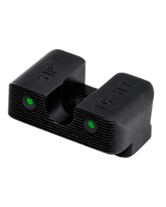 TruGlo TG-231S1W Tritium Pro Night Sights Square Green with White Outline Front/U-Notch Green Rear with Nitride Fortress Finished Frame for Sig P-Series with #8 Front & Rear