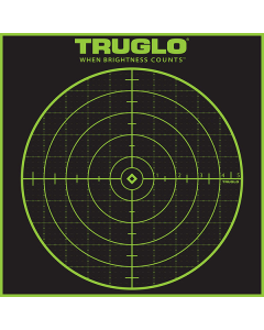 Truglo TG-10A12 Tru-See  Self-Adhesive Paper Bullseye w/Crosshair Black/Green 12 Per Pkg