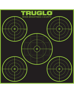 Truglo TG-11A12 Tru-See  Self-Adhesive Paper 5-Bullseye Black/Green 12 Per Pkg