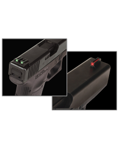 TruGlo TG-131G1 Fiber-Optic  3-Dot Low Set Red Front, Green Rear with Nitride Fortress Finished Frame for Most Glock (Except MOS Variants)