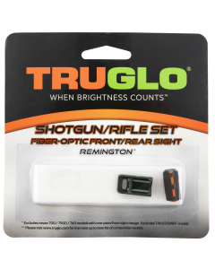 TruGlo TG-110W Fiber-Optic Sight Set Fiber Optic Red Front, Green Rear  Black for Remington with Iron Sight Including 700 Muzzleloaders