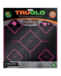 Truglo TG-14P6 Tru-See  Self-Adhesive Paper 5-Diamond Black/Pink 6 Per Pkg