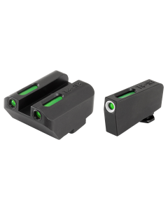 TruGlo TG-13GL4A TFX  3-Dot Suppressor Low Set Tritium/Fiber Optic Green with White Outline Front, Green Rear with Nitride Fortress Finished Frame for Most Glock (Except MOS Variants)