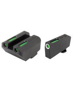 TruGlo TG-13GL5A TFX  3-Dot Suppressor High Set Tritium/Fiber Optic Green with White Outline Front, Green Rear Nitride Fortress Frame for Glock 20,21,25,28-32,37,40,41 (Except MOS Variants)