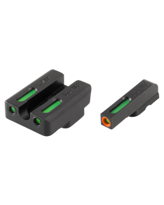 TruGlo TG-13CZ1PC TFX Pro  Square Tritium/Fiber Optic Green with Orange Outline Front/U-Notch Green Rear with Nitride Fortress Finished Frame for CZ 75
