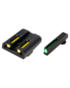 TruGlo TG-131GT2Y TFO  Square Hight Set Tritium/Fiber Optic Green Front/U-Notch Yellow Rear with Nitride Fortress Finished Frame for Glock 20,21,29-32,37,40,41 (Except MOS Variants)