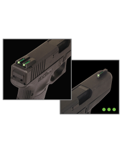 TruGlo TG-131MPT TFO  Square Tritium/Fiber Optic Green Front/U-Notch Green Rear with Nitride Fortress Finished Frame for S&W M&P, M& Shield Including 22, 90/40 SD (Except 22 Compact, CORE, SD VE)