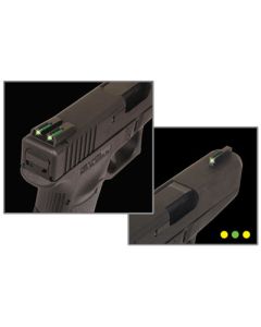 TruGlo TG-131MPTY TFO  Square Tritium/Fiber Optic Green Front/U-Notch Yellow Rear with Nitride Fortress Finished Frame for S&W M&P, M&P Shield Including 22, 9/40 SD (Except 22 Compact, CORE, SD VE)