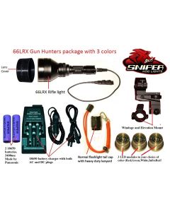 Sniper Hog Lights 66LRX Gun Hunters Package with 3 colors (Red, Green, White)