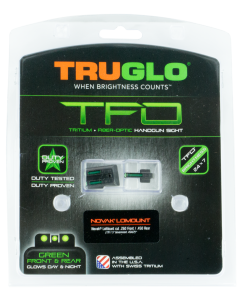 TruGlo TG-131NTI TFO  Square Tritium/Fiber Optic Green Front/U-Notch Green Rear with Nitride Fortress Finished Frame for 1911 with Novak 260 Front, 450 Rear