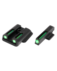 TruGlo TG-131RT2 TFO  Square Tritium/Fiber Optic Green Front/U-Notch Green Rear with  Nitride Fortress Finished Frame for Ruger LC, LC9s, LC380