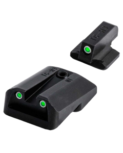 TruGlo TG-231N1 Tritium Night Sights Square Green Front/U-Notch Green Rear with Nitride Fortress Finished Frame for 1911 with Novak 260 Front, 450 Rear