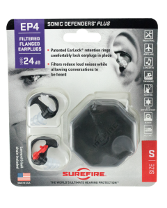 SureFire EP4BKLPR EP4 Sonic Defenders Plus Large 24 dB Flanged Black Polymer Buds for Adults 1 Pair