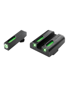 TruGlo TG-13GL2A TFX  3-Dot High Set Tritium/Fiber Optic Green with White Outline Front, Green Rear with Nitride Fortress Finished Frame for Glock 20,21,25,29-32,37,40,41 (Except MOS Variants)