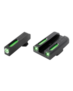 TruGlo TG-13GL3A TFX  3-Dot Set Tritium/Fiber Optic Green with White Outline Front, Green Rear with Nitride Fortress Finished Frame for Glock 42, 43 (Except MOS Variants)