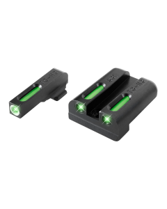 TruGlo TG-13SG1A TFX  3-Dot Set Tritium/Fiber Optic Green with White Outline Front, Green Rear with Nitride Fortress Finished Frame for Sig P-Series with #8 Front & Rear