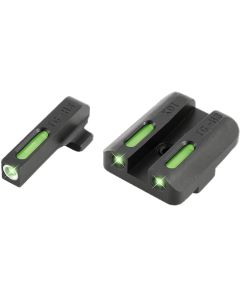 TruGlo TG-13XD1A TFX  3-Dot Set Tritium/Fiber Optic Green with White Outline Front Green Rear with Nitride Fortress Finished Frame for Springfield XD, XD-S, XD-E, XD-M