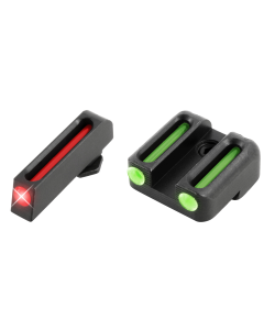 TruGlo TG-131G3 Fiber-Optic  3-Dot Set Red Front, Green Rear with Nitride Fortress Finished Frame for Glock 42, 43 (Except MOS Variants)