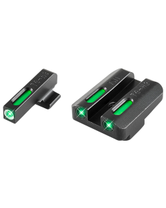 TruGlo TG-13FN2A TFX  3-Dot Set Tritium/Fiber Optic Green with White Outline Front, Green Rear with Nitride Fortress Finished Frame for FN 40 FNX, FNP, FNS