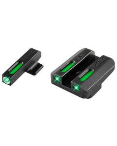 TruGlo TG-13FN3A TFX  3-Dot Set Tritium/Fiber Optic Green with White Outline Front, Green Rear with Nitride Fortress Finished Frame for FN 45 FNX, FNP