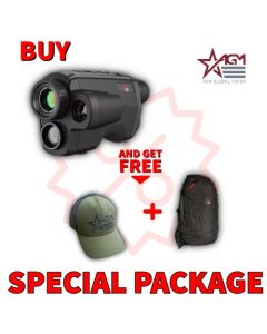 AGM Fuzion LRF TM35-384 Fusion Thermal Imaging & CMOS Monocular with Laser Range Finder, 12 Micron 384x288 (50 Hz), 35 mm lens Package