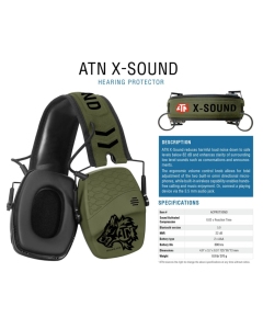 ATN X-Sound Hearing Protector, Electronic Earmuffs w/ bluetooth