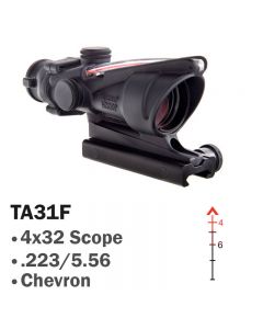 Trijicon ACOG 4x32 Scope with Red Chevron BAC Flattop Reticle & Flat Top Adapter