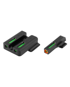 TruGlo TG13MP1PC TFX Pro  Square Green w/Orange Outline Front/U-Notch Green Rear Tritium/Fiber Optic Nitride Fortress Frame for S&W M&P