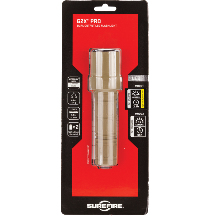 SureFire G2XDTN G2X Pro Tan Polymer White LED 600 Lumens 187