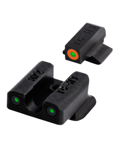 TruGlo TG-231MP2C Tritium Pro Night Sights Square Green with Orange Outline Front/U-Notch Green with Black Outline Rear with Nitride Fortress Finished Frame for S&W Bodyguard 380