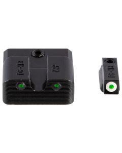 TruGlo TG-231MP3W Tritium Pro Night Sights Square Green with White Outline Front/U-Notch Green with Black Outline Rear with Nitride Fortress Finished Frame for S&W M&P Shield EZ 380