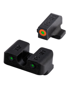 TruGlo TG-231X1C Tritium Pro Night Sights Square Green with Orange Outline Front/U-Notch Green with Black Outline Rear with Nitride Fortress Finished Frame for Springfield XD, XD-M, XD-S, XD-E