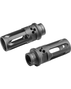 SureFire WARCOMP556CTN1228 Warcomp Flash Hider Black DLC Stainless Steel with 1/2"-28 tpi Threads, 2.40" OAL & Closed Tines for 5.56x45mm NATO M16 M4