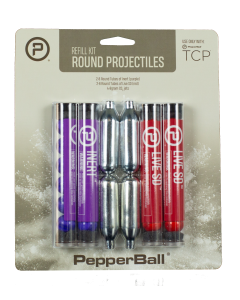 PepperBall 970010215 TCP Round Projectile Refill Kit 2-6 Count Tubes Inert Projectiles,  2-6 Count Tubes LIVE SD Projectiles & 4-8g CO2 Cartridges