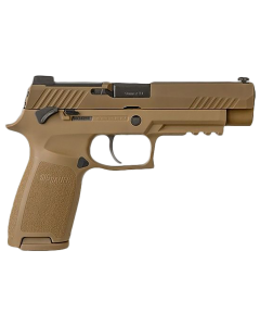 Sig Sauer 320F9M17MSMA P320 M17 *MA Compliant 9mm Luger Caliber with 4.70" Barrel, 10+1 Capacity, Overall Coyote PVD Finish Stainless Steel, Picatinny Rail Frame, Serrated Slide & Polymer Grip