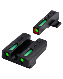 TruGlo TG-13SG4A TFX  3-Dot Set Tritium/Fiber Optic Green with White Outline Front, Green Rear Optic with Nitride Fortress Finished Frame for Sig P365