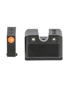 TruGlo TG-231G2MC Tritium Pro Night Sights 3-Dot High Set Green with Orange Outline Front, Green Rear with Nitride Fortress Finished Frame for MOS Glock 40, 41