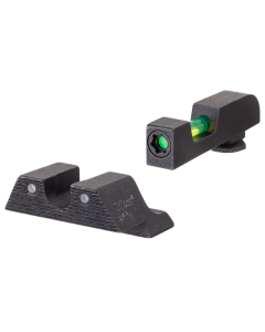 Trijicon 601106 DI Night Sight Set Interchangeable Tritium/Fiber Optic Green with Black Outline Front, Tritium Green with Black Outline Rear Black Frame for Glock 42, 43, 43X, 48