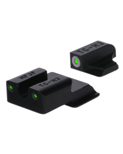 TruGlo TG-TG231MP4W Tritium Pro Night Sights Square Green with White Outline Front/U-Notch Green Rear with Nitride Fortress Finished Frame for S&W M&P Shield EZ 380