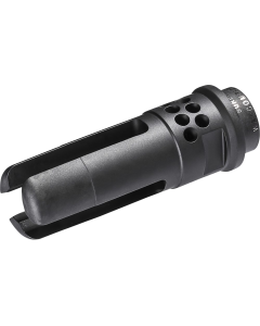 SureFire WARCOMP7625824 Warcomp 3-Prong Flash Hider Black DLC Stainless Steel with 5/8"-24 tpi Threads, 2.70" OAL & Ports for 7.62mm AR-Platform