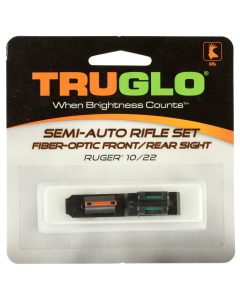 TruGlo TG-111W Rimfire Fiber Optic Set Adjustable Red Front, Green Rear Black for Ruger 10/22 (Except Takedown)