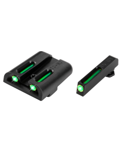 TruGlo TG-131GT2 TFO  Square High Set Tritium/Fiber Optic Green Front/U-Notch Green Rear with Nitride Fortress Finish Frame for Glock 20,21,25,29-32,37,40,41 (Except MOS Variants)