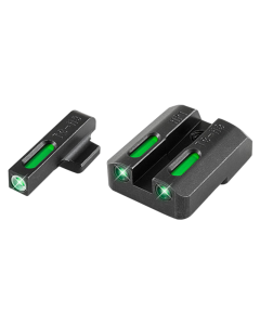 TruGlo TG-13HP1A TFX  3-Dot Set Tritium/Fiber Optic Green with White Outline Front, Green Rear with Nitride Fortress Finished Frame for HK P30