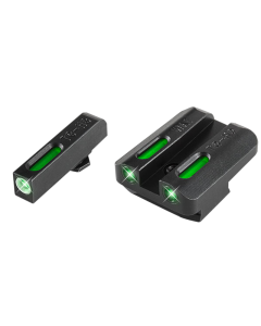 TruGlo TG-13WA1A TFX  3-Dot Set Tritium/Fiber Optic Green with White Outline Front, Green Rear with Nitride Fortress Finished Frame for Walther PPQ