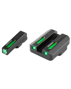 TruGlo TG-13CZ1A TFX  3-Dot Set Tritium/Fiber Optic Green with White Outline Front, Green Rear with Nitride Fortress Finished Frame for CZ 75