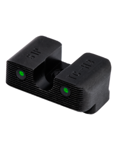 TruGlo TG-231S1W Tritium Pro Night Sights Square Green with White Outline Front/U-Notch Green Rear with Nitride Fortress Finished Frame for Sig P-Series with #8 Front & Rear