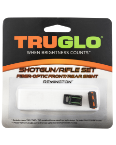 TruGlo TG-110W Fiber-Optic Sight Set Fiber Optic Red Front, Green Rear  Black for Remington with Iron Sight Including 700 Muzzleloaders