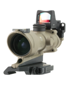 Trijicon 100555 ACOG ECOS Combo Flat Dark Earth 4x32mm Illuminated Amber Crosshair .223 BDC Reticle